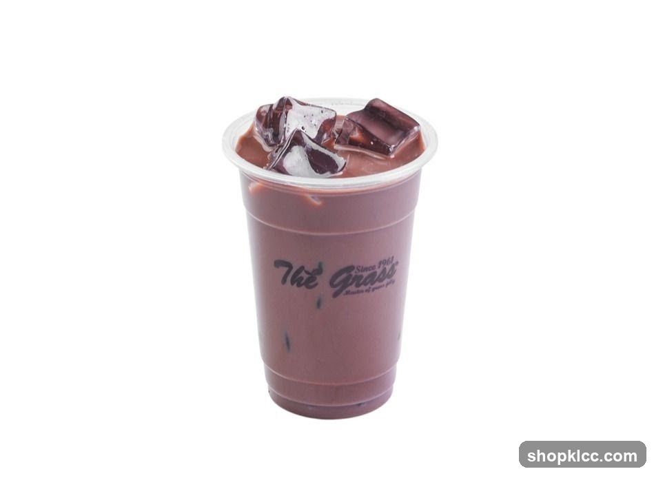 Chocolate Drink with Ice Cubes