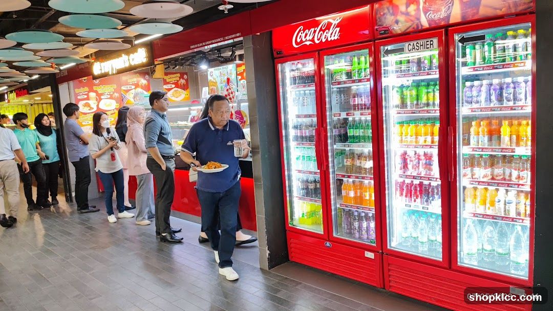Food Court Scene with Coca-Cola Refrigerators