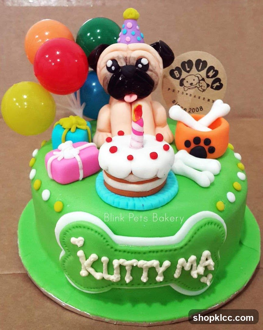 Blink Pets Bakery Pug Birthday Cake