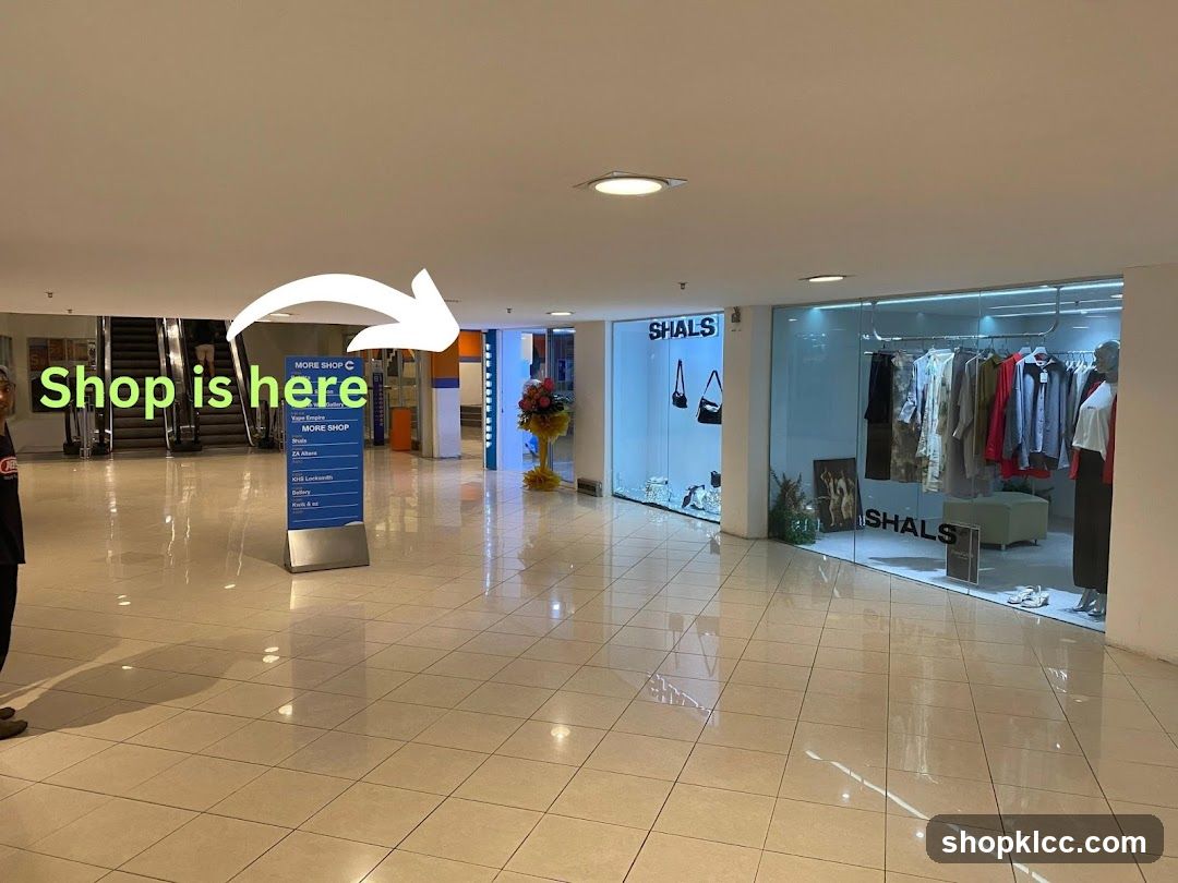 Shopping Mall Interior with Storefronts