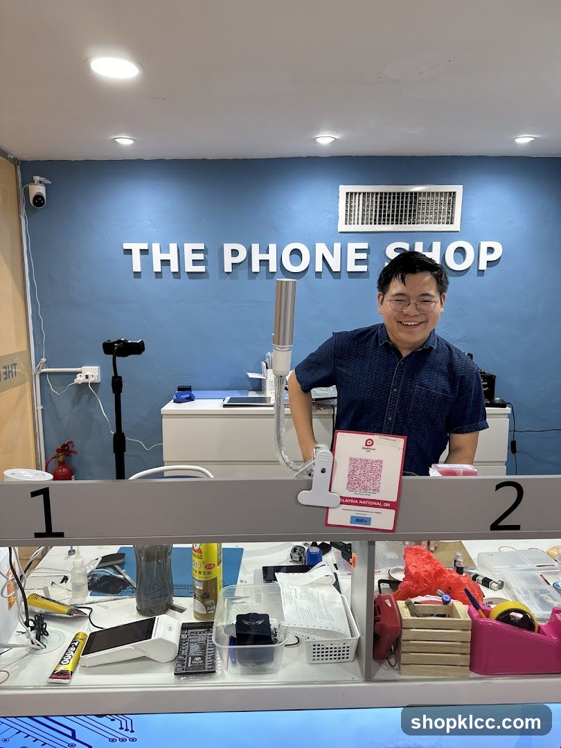 Phone Shop Interior with Staff