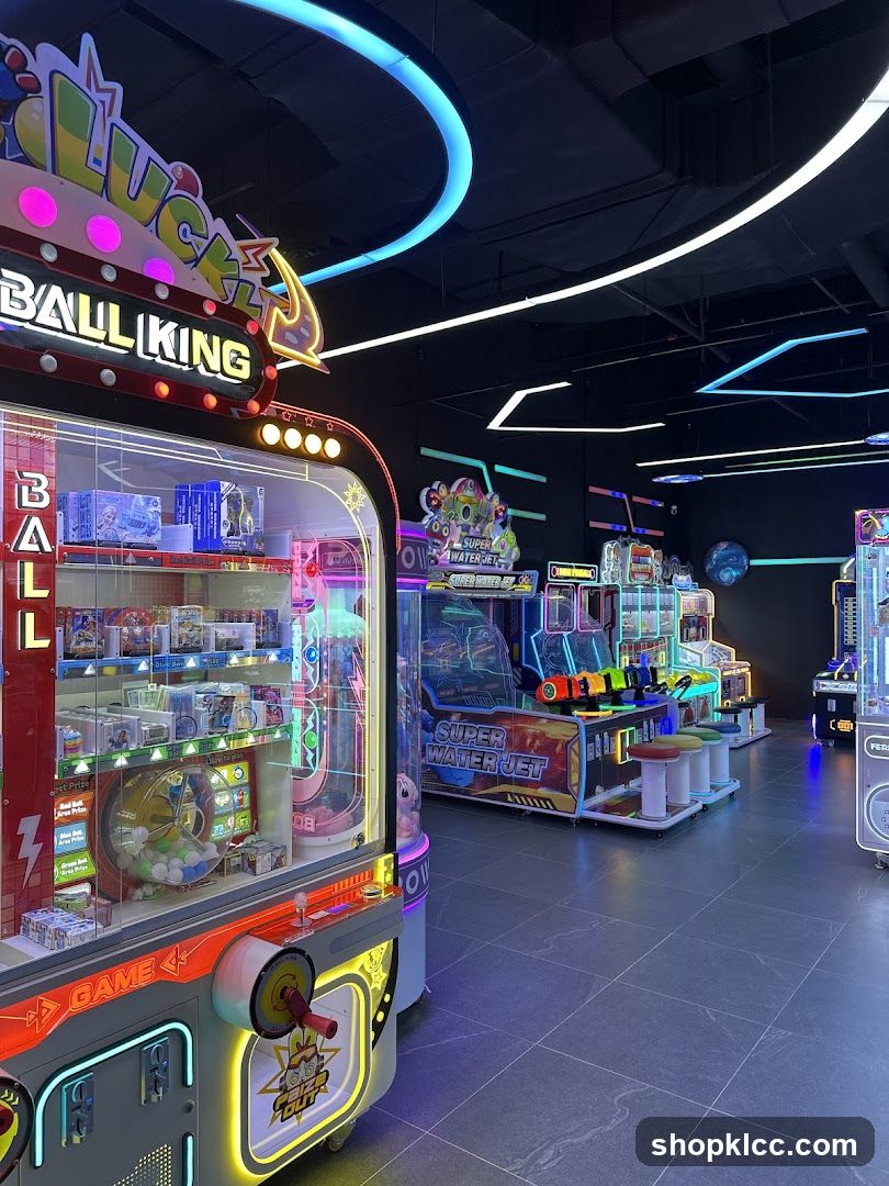 Arcade Interior with Game Machines
