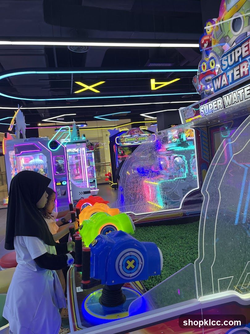 Arcade Game Area with Water Gun Machine