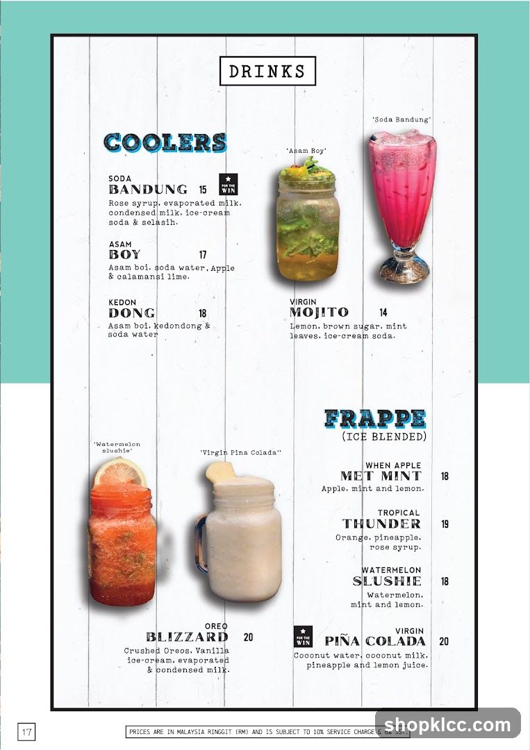 Drinks Menu Page