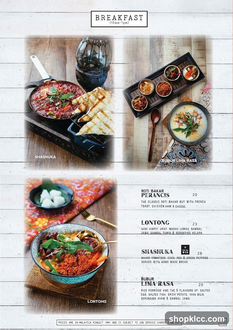 Breakfast Menu Page