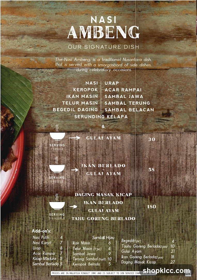 Nasi Ambeng Menu