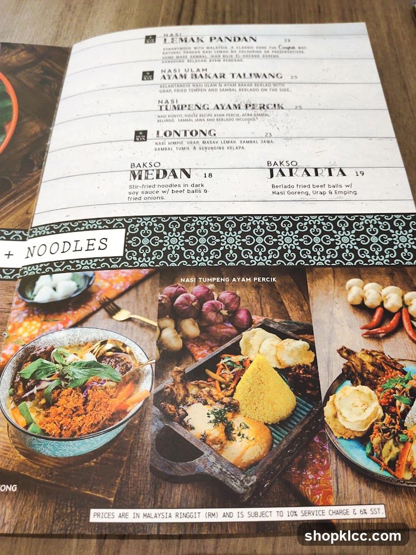 Nasi Lemak & Bakso Menu Page