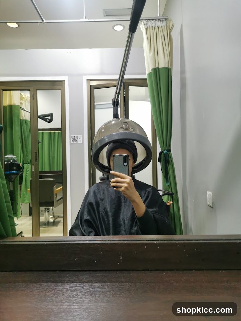 Hair Salon Interior Mirror Selfie