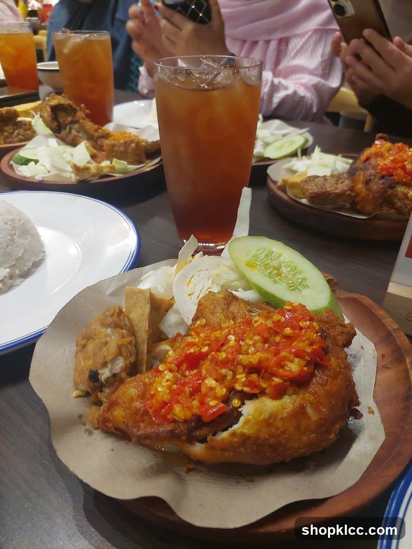 Fried Chicken Meal with Iced Tea