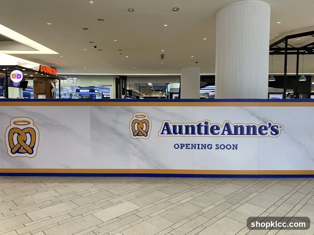 Auntie Anne's Opening Soon Signage