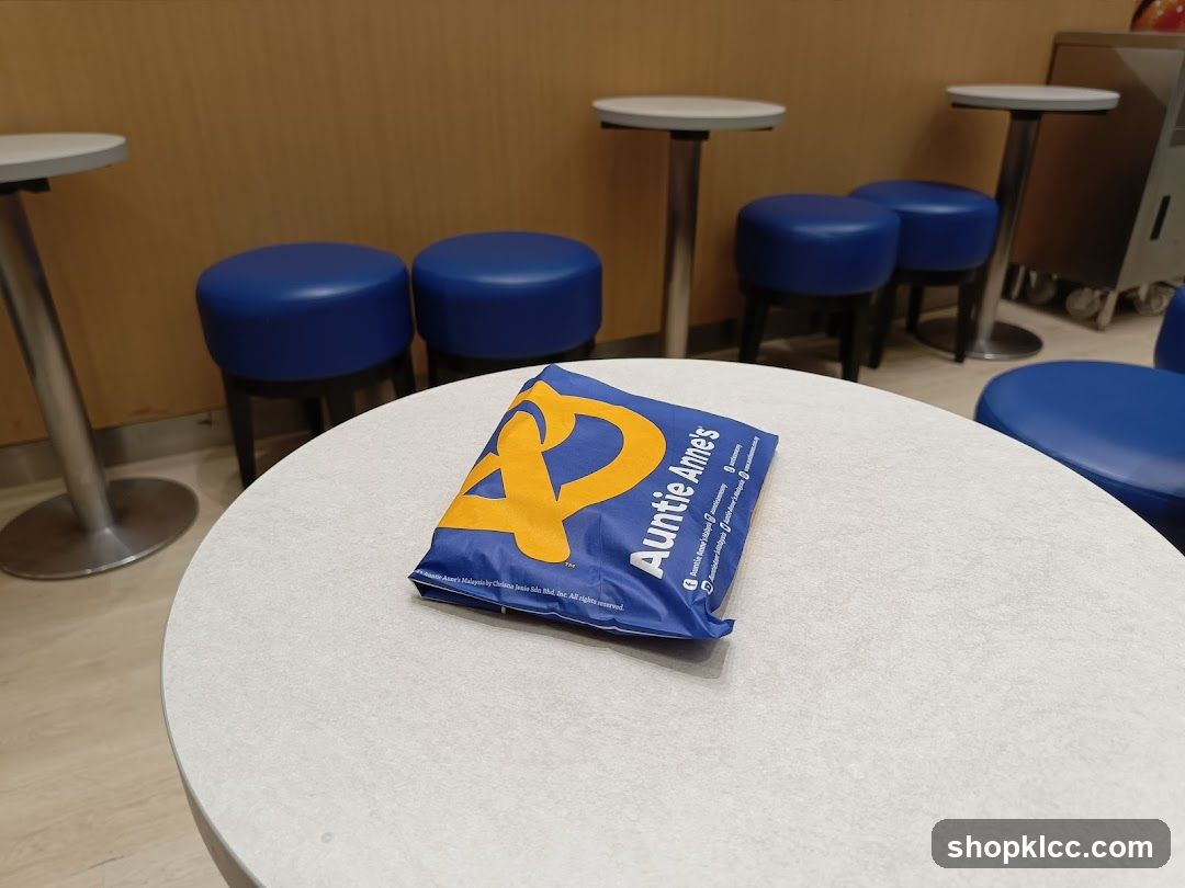Auntie Anne's bag on table