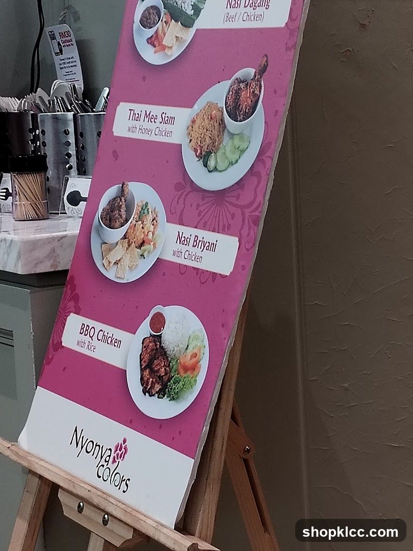 Nyonya Colors Menu Board
