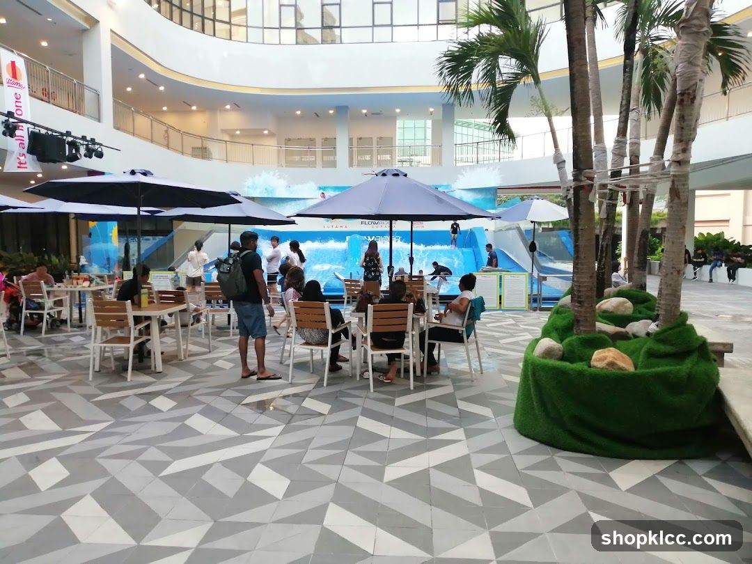 Indoor Water Park Area with Dining Seating