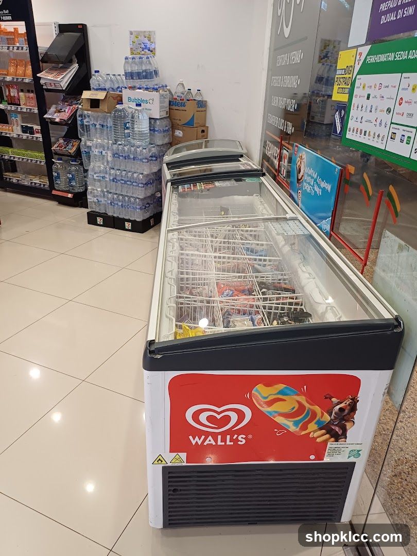 Ice Cream Freezer in Store Interior
