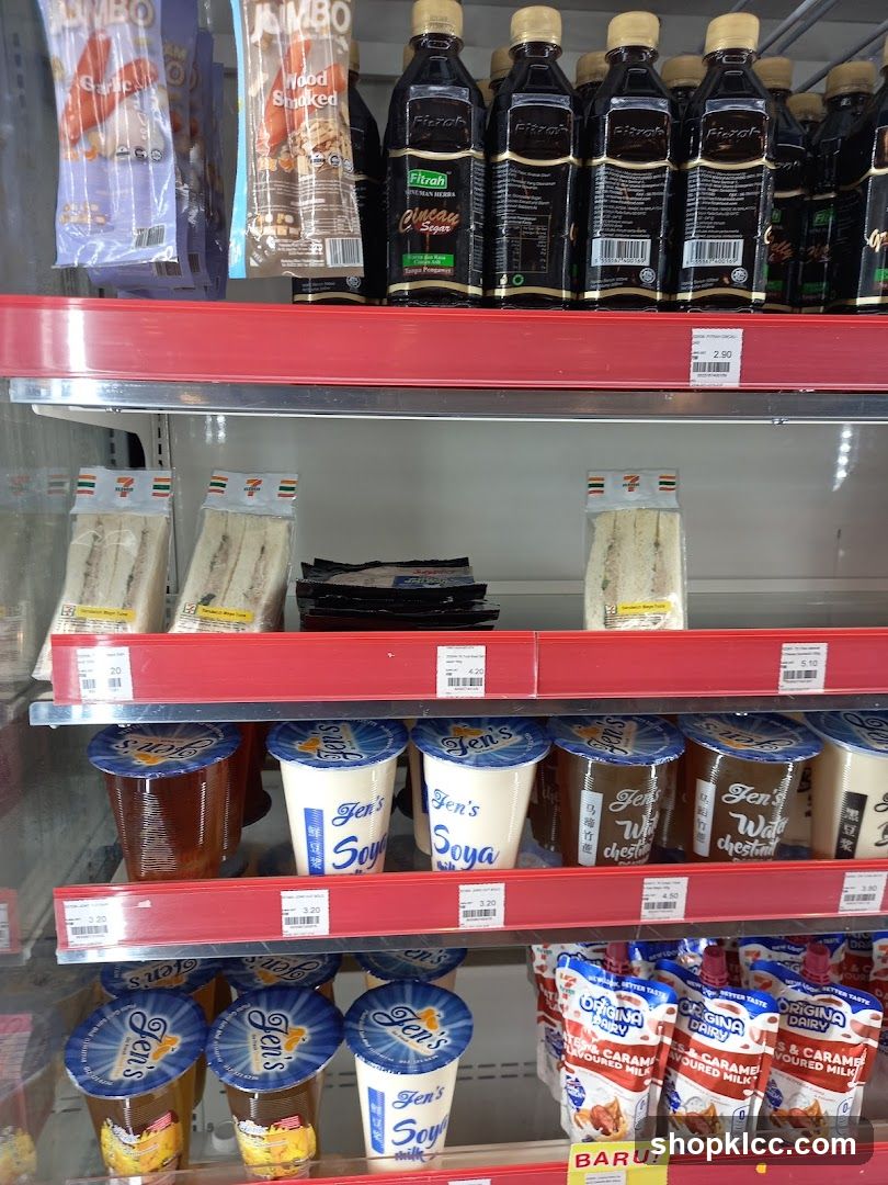 Shelf of food items in a store