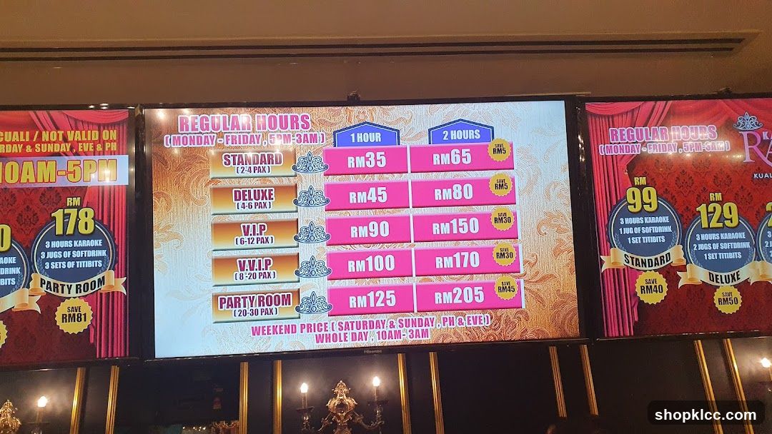 Karaoke Pricing Board