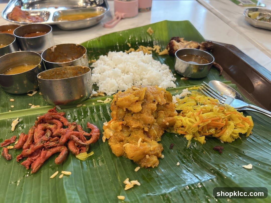 Indian Meal on Banana Leaf