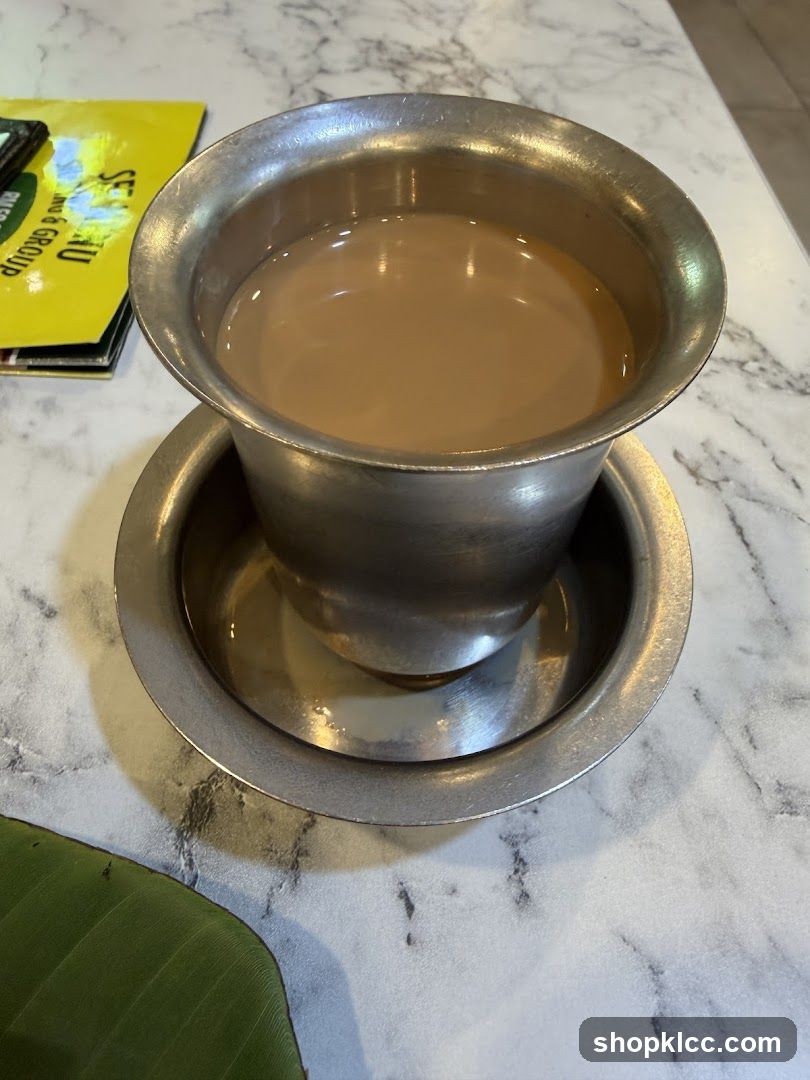 Coffee in a traditional metal cup