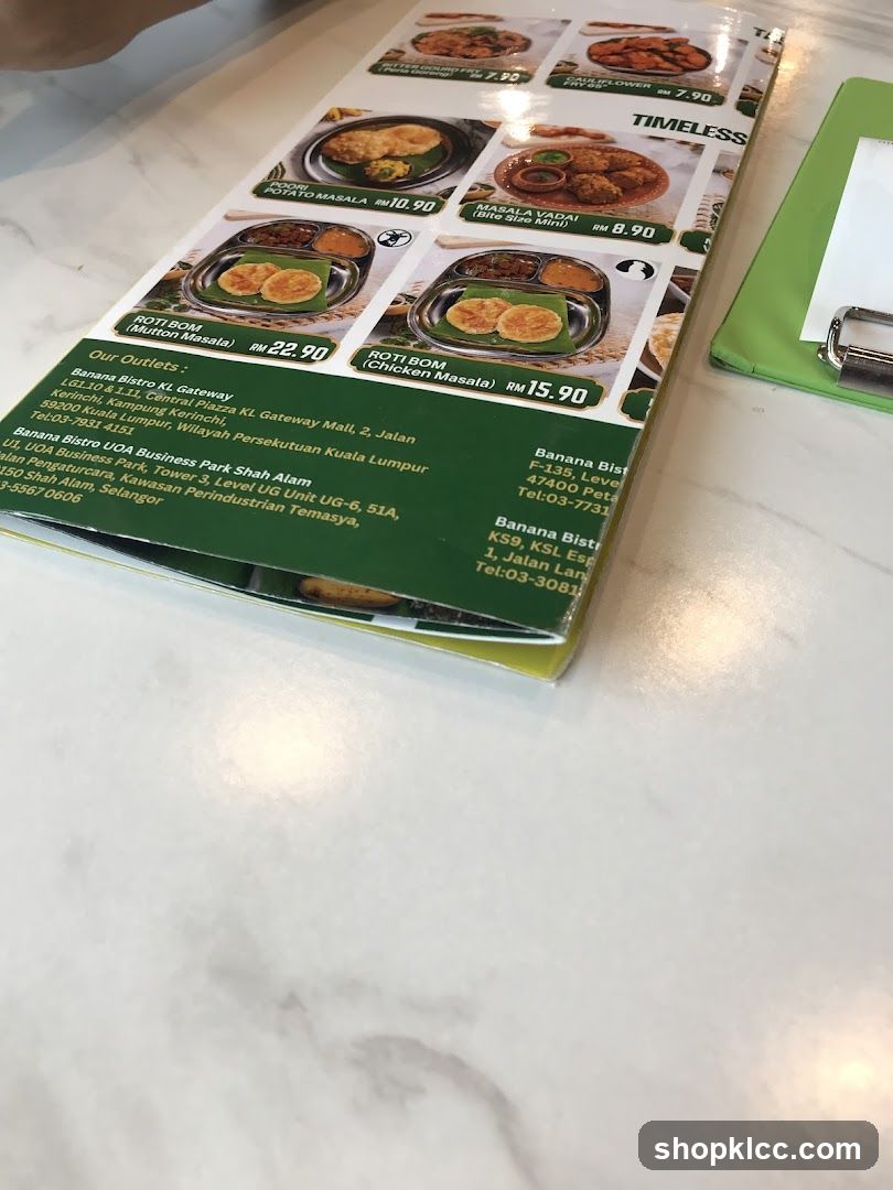 Banana Bistro Menu