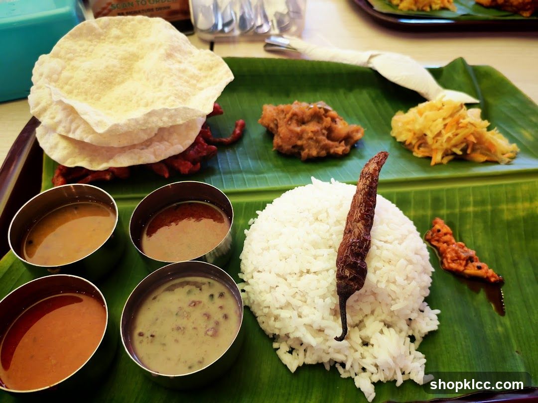 Indian Meal on Banana Leaf