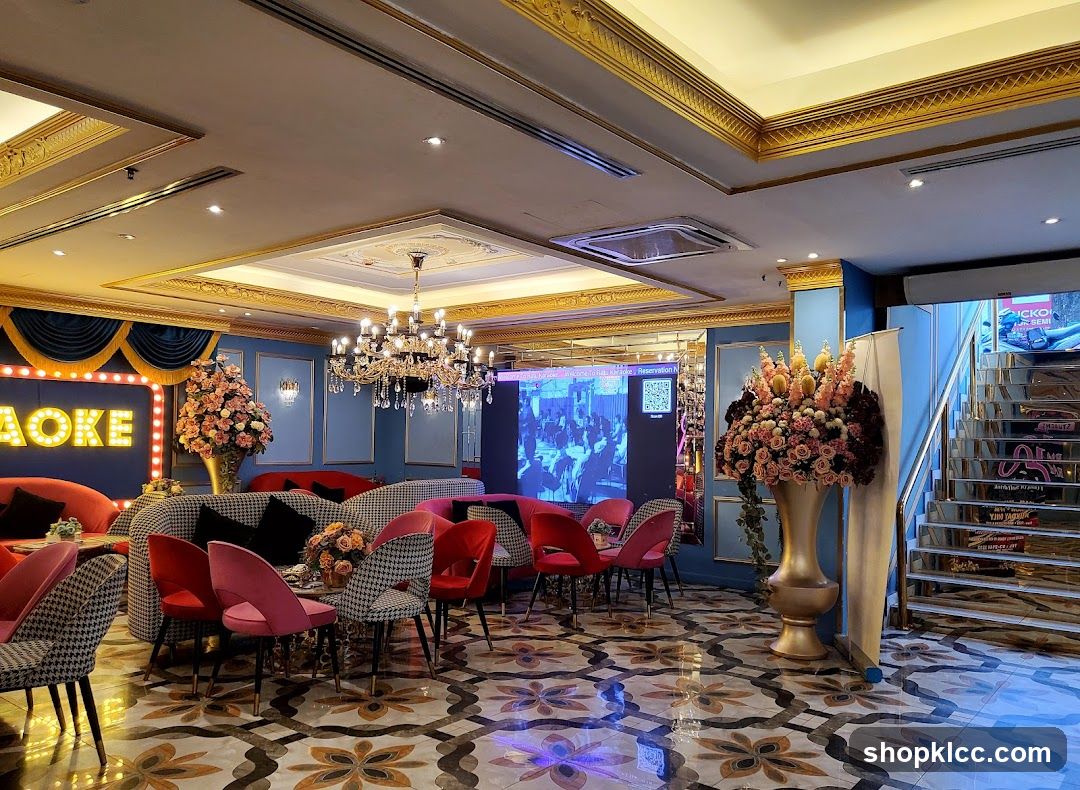 Interior of a decorated lounge or bar area