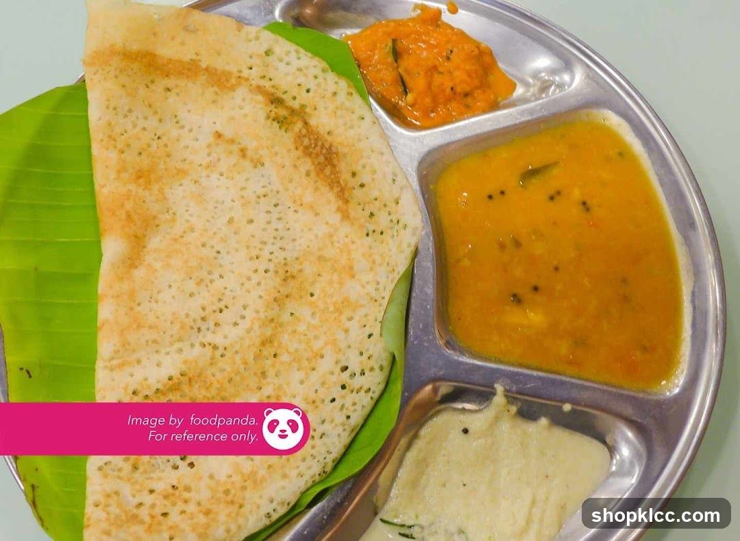 Dosa with Sambar and Chutney