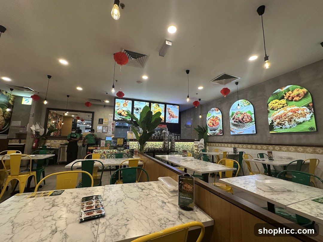 Restaurant Interior with Food Displays