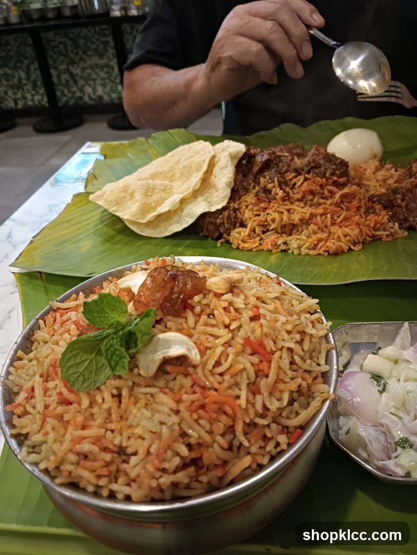 Biryani with accompaniments