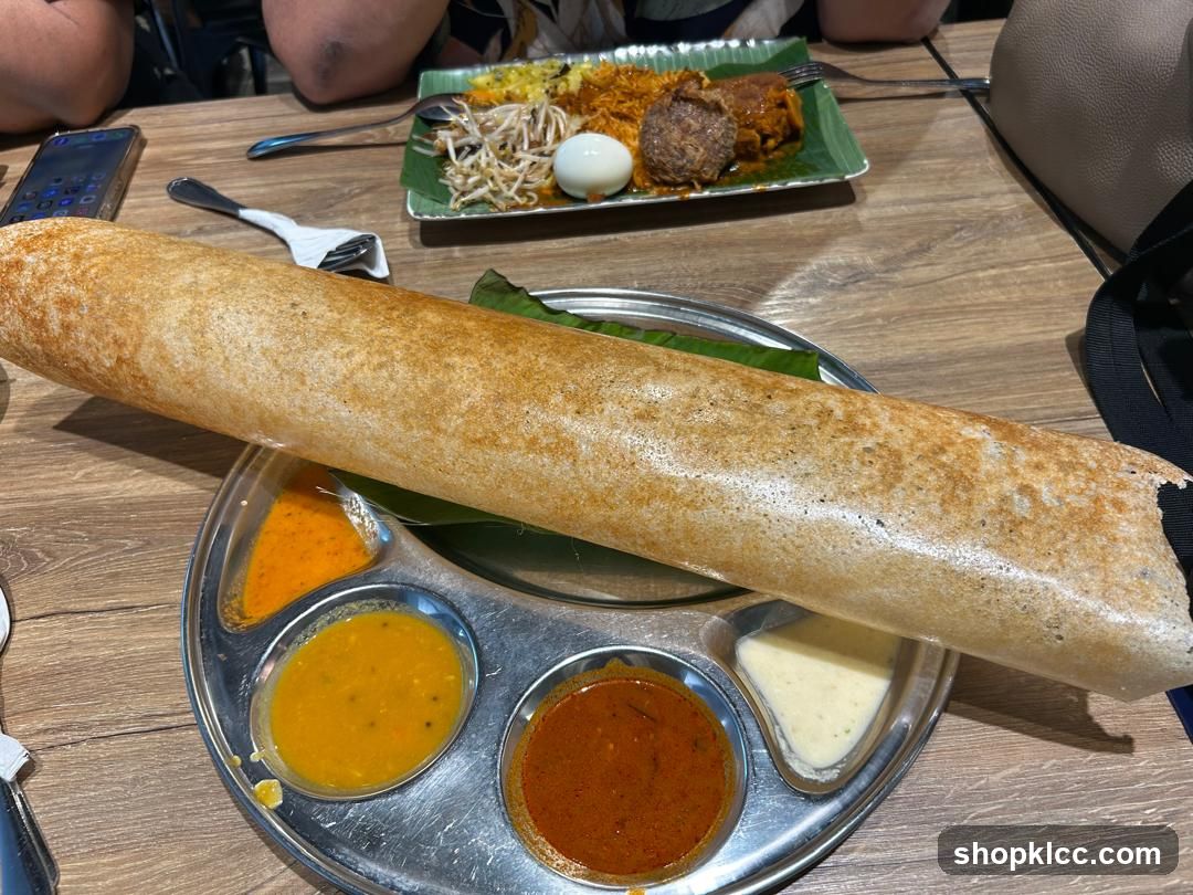 Dosa with Sambar and Chutneys