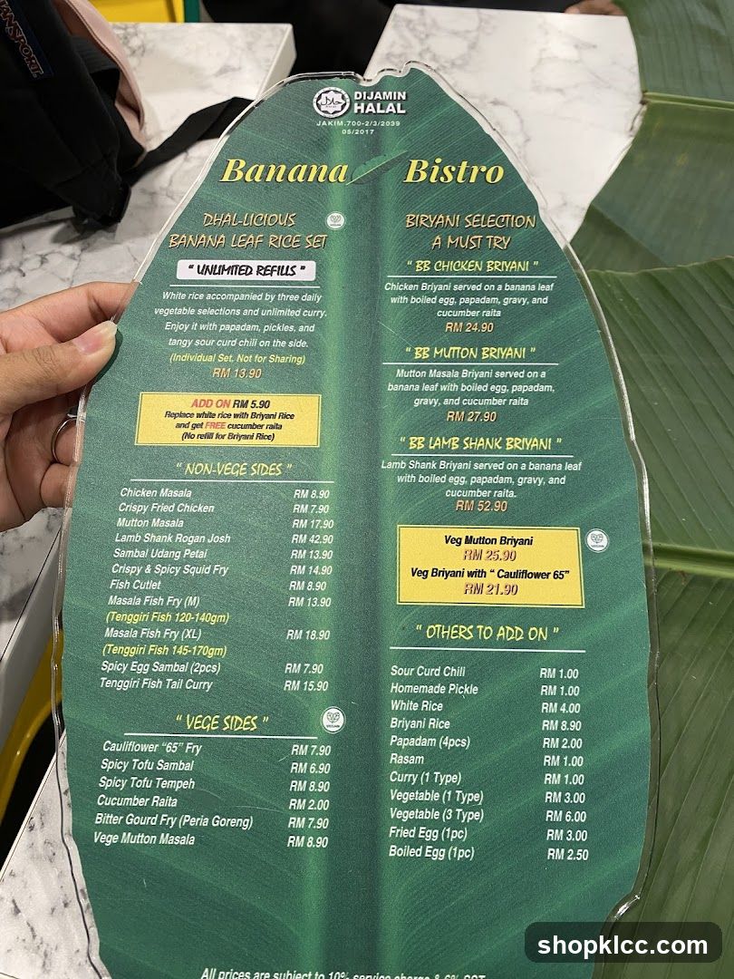 Banana Bistro Menu