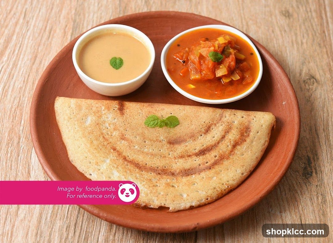 Dosa with Chutney and Sambar