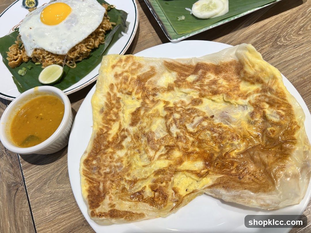 Roti Canai and Fried Noodles