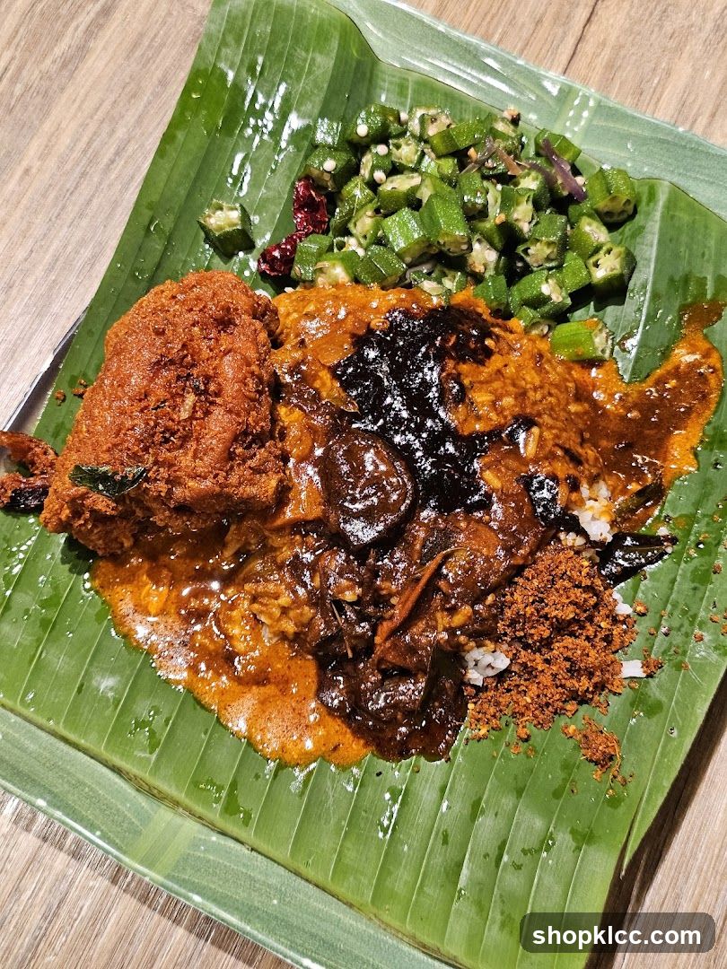 Indian Meal on Banana Leaf