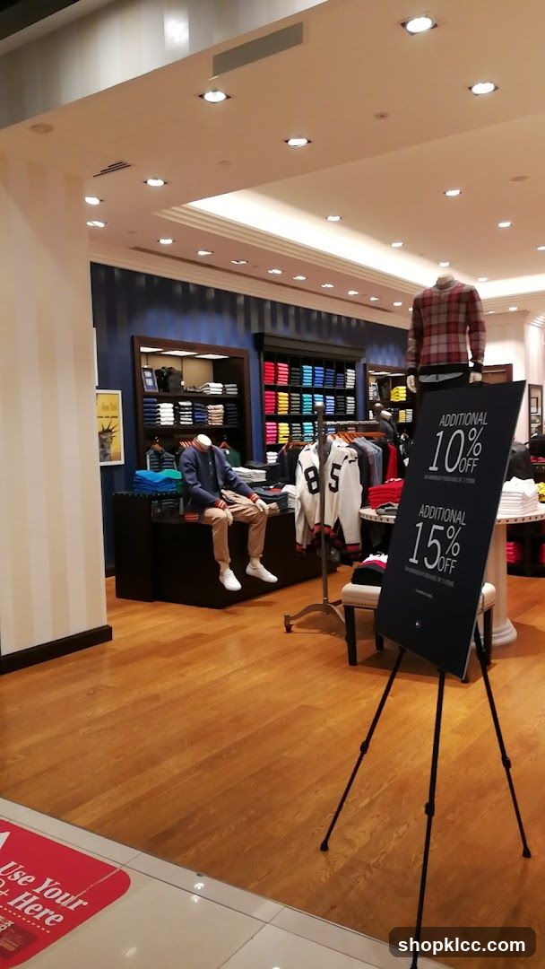 Clothing Store Interior with Discount Signs