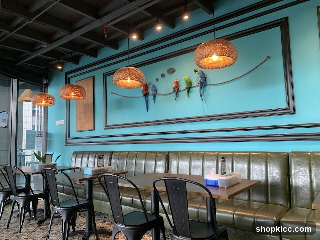 Restaurant Interior with Tropical Decor