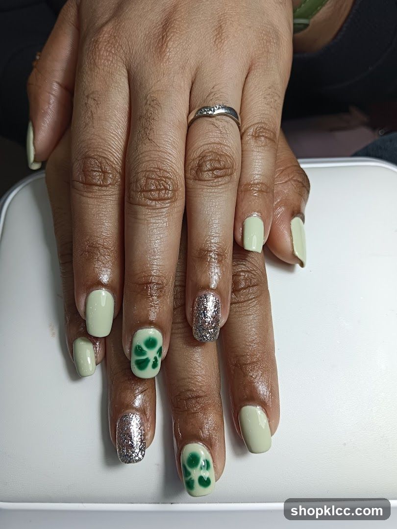 Nails with clover design