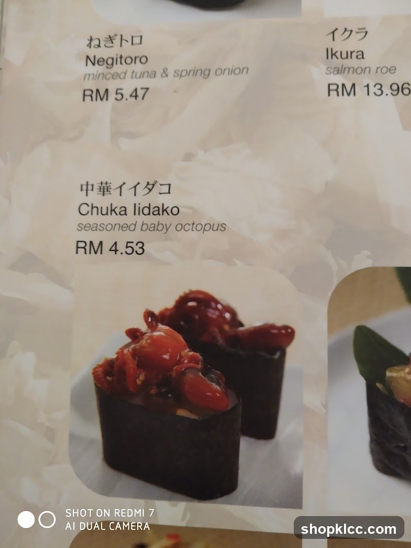 Sushi Menu