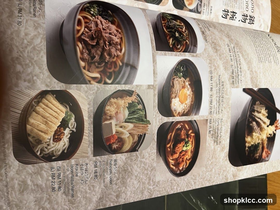 Noodle Menu