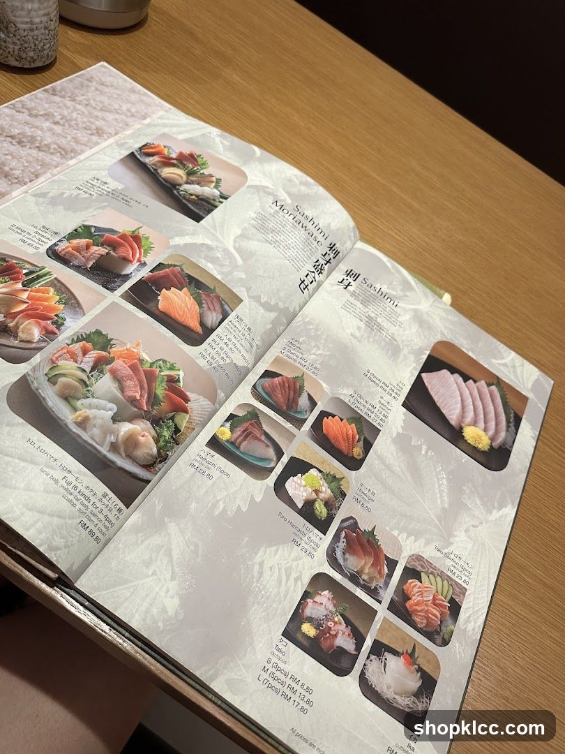 Sashimi Menu