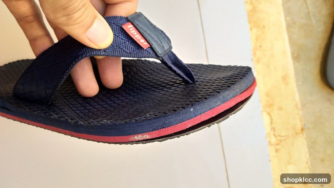 Blue Flip-Flop with Red Branding