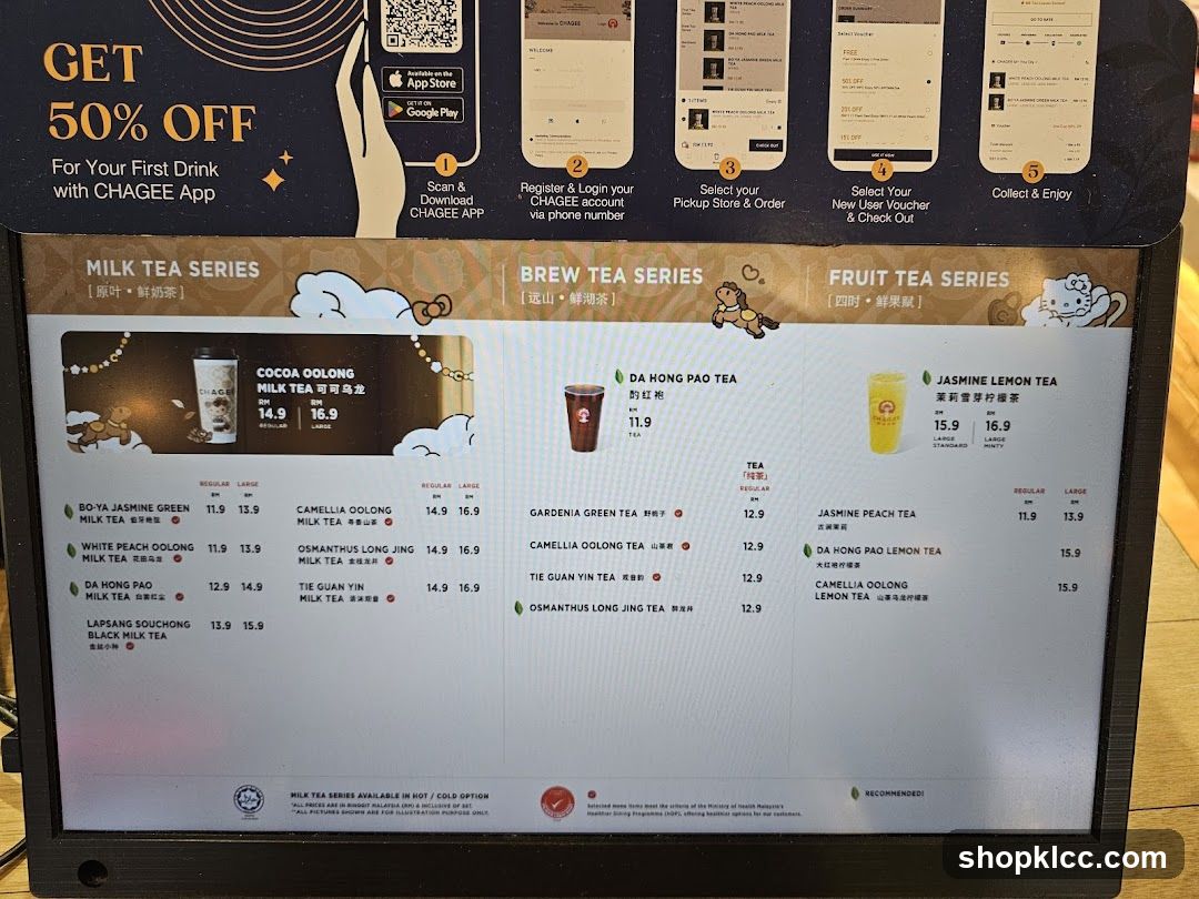 CHAGEE Menu