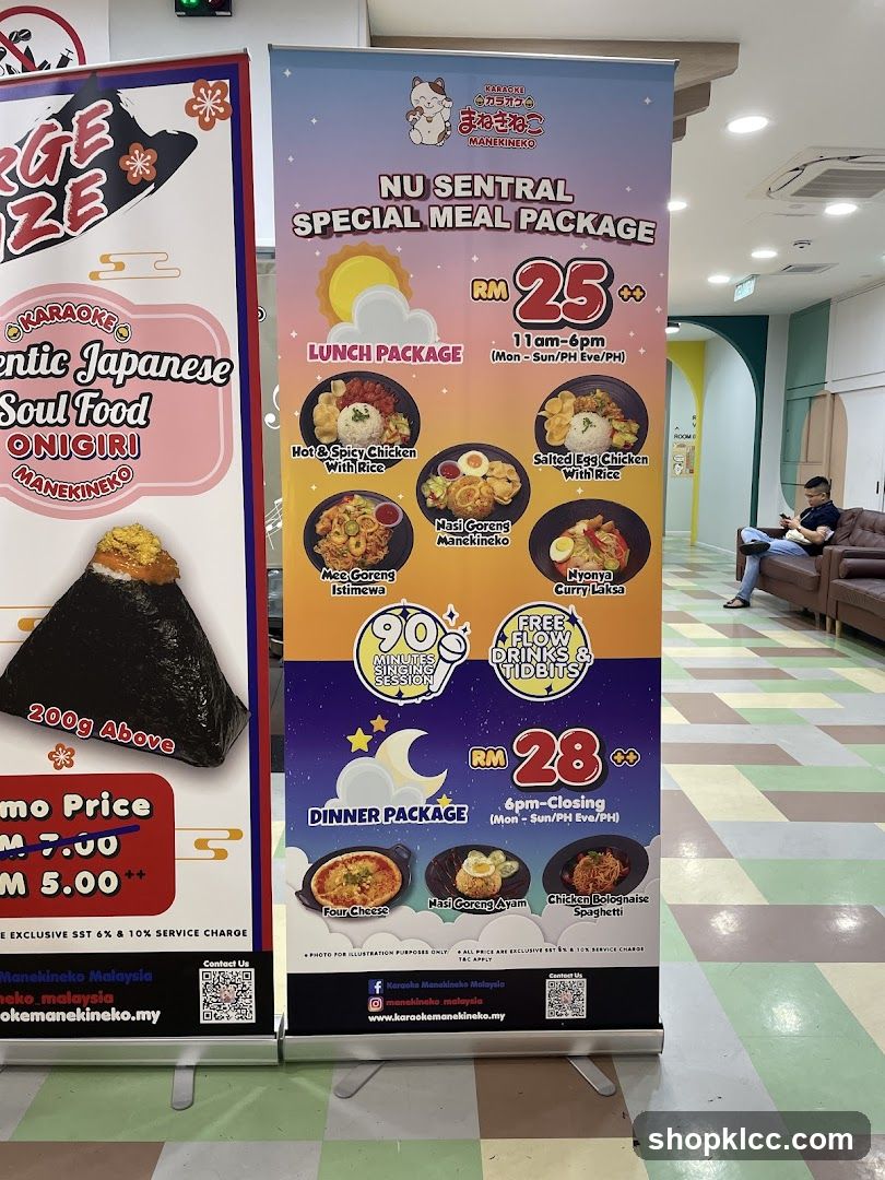 Karaoke Manekineko Special Meal Packages