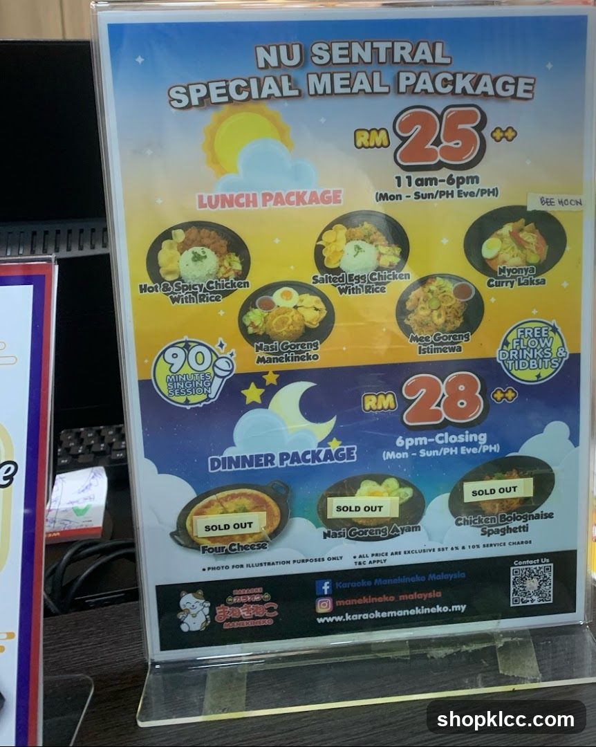 NU SENTRAL SPECIAL MEAL PACKAGE
