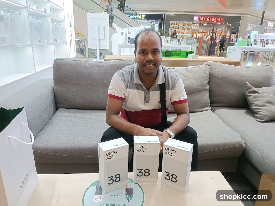 Man with OPPO A38 Boxes