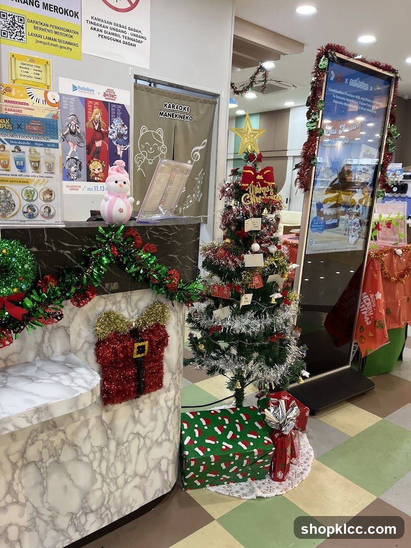 Christmas Decorations at Karaoke Establishment