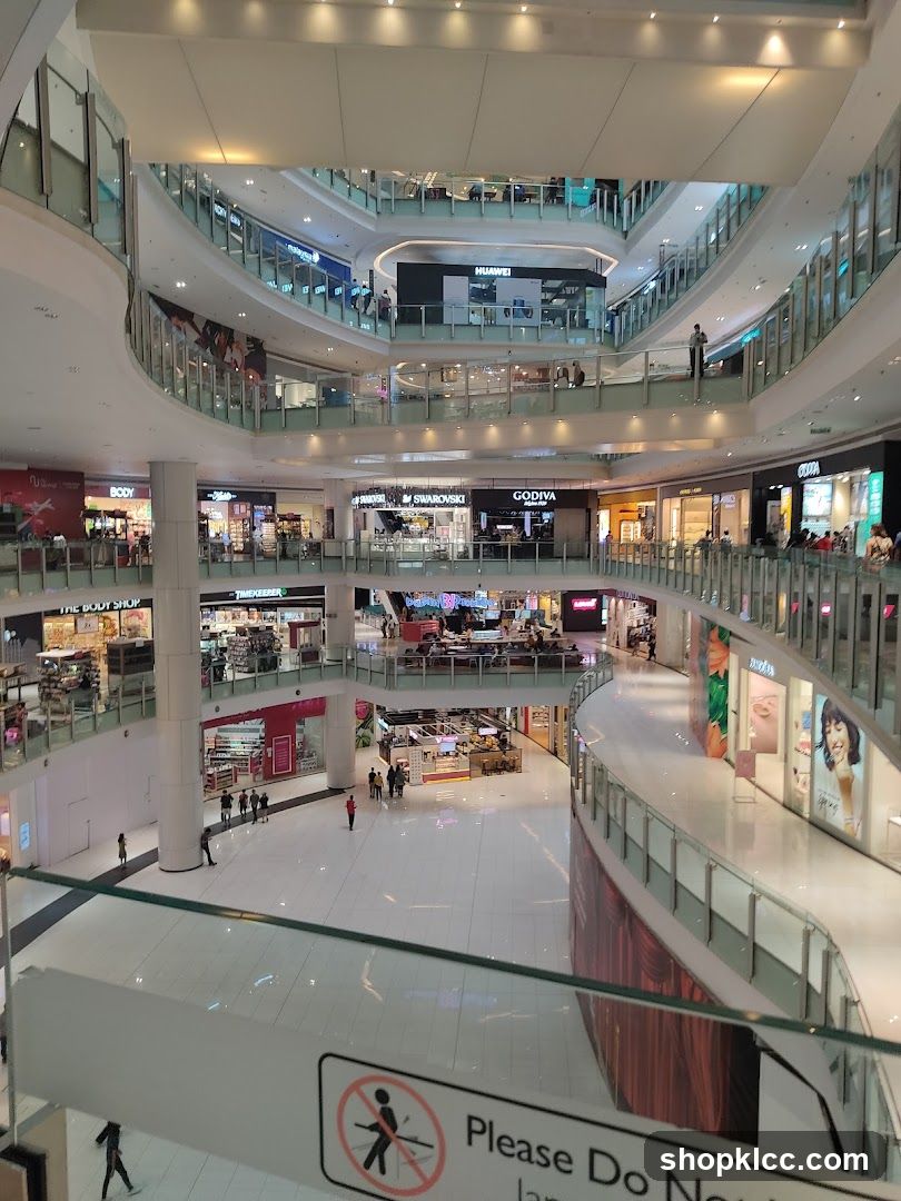 Interior of a multi-level shopping mall