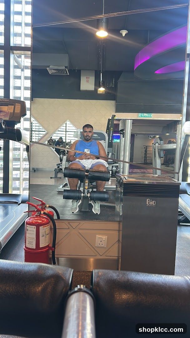 Man on gym equipment