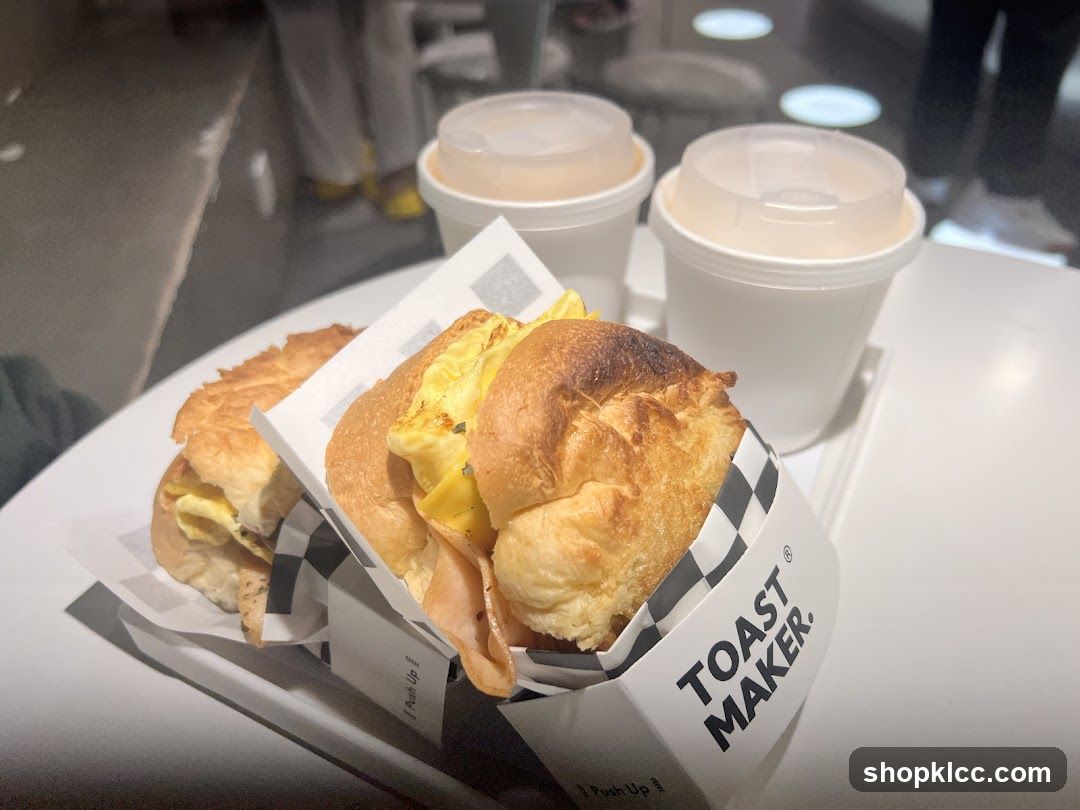 Breakfast Sandwiches and Drinks