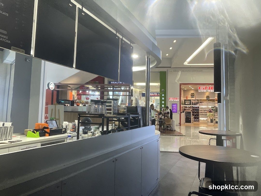 Cafe Interior with Mall View