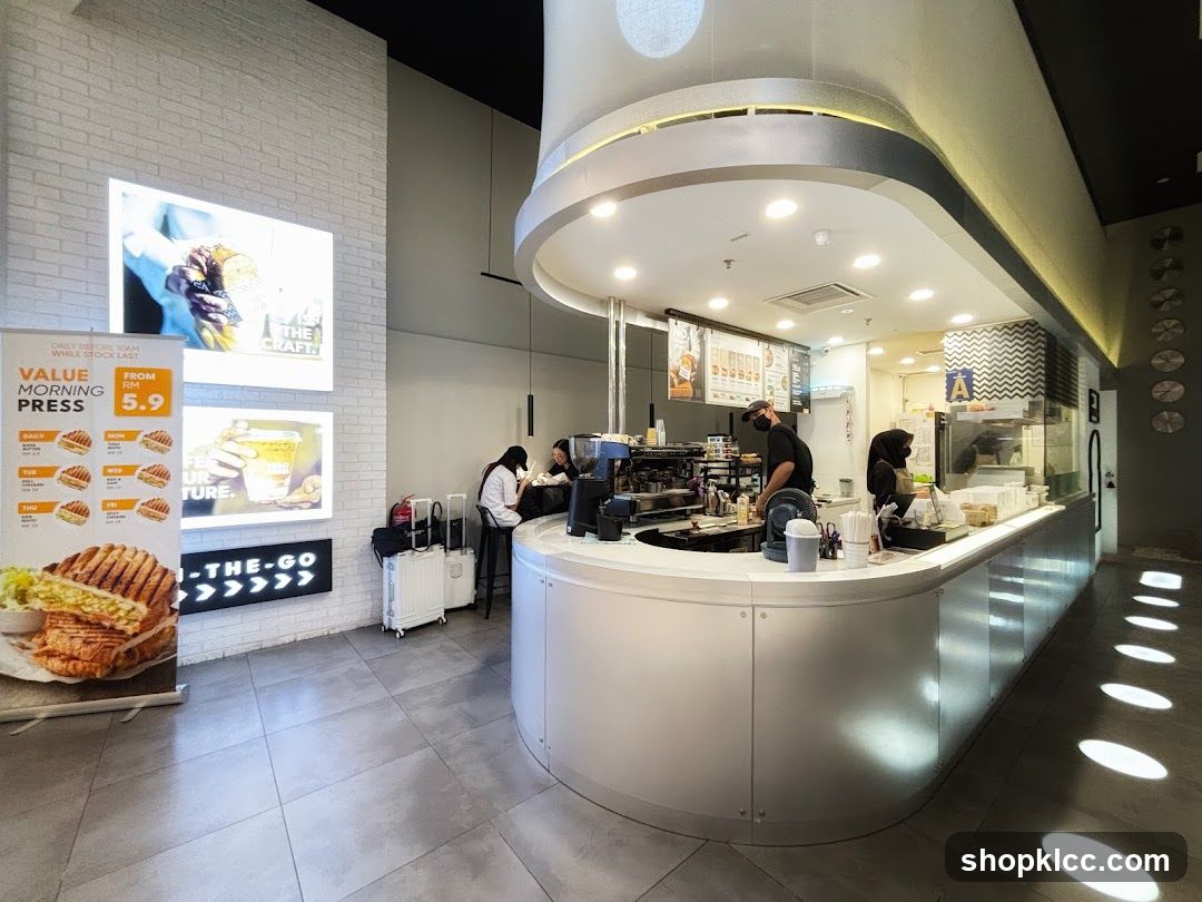 Cafe Interior with Counter and Menu Display